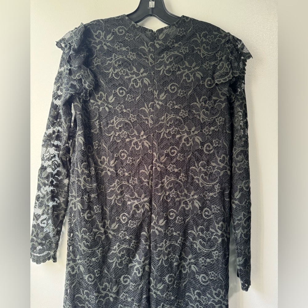 Ganni Flynn Mini Lace Dress in Dark Green Size 34/4 - Picture 2 of 9